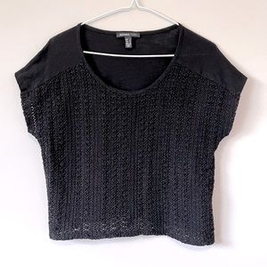 Mango Crop Knit Short Sleeve Top